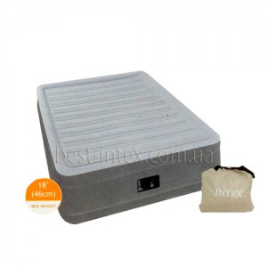 Надувная односпальная кровать Intex 64412 (99-191-46 см.) + встроенный электронасос 220W