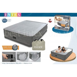 Надувная двуспальная кровать Intex 64414 (152-203-46 см.) + встроенный электронасос 220W