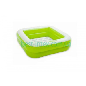 Intex 57100 (85x85x23 см.) Детский квадратный надувной бассейн (салатовый) 
