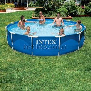 Intex 28210 (366-76 см.) Синий  Каркасный сборно-разборный бассейн Metal Frame Pool