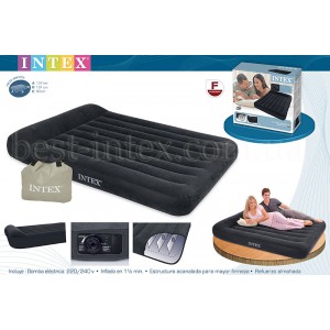 Intex 64148 (137х191х25 см.) + встроенный насос 220V. Надувная кровать Intex Pillow Rest Classic 