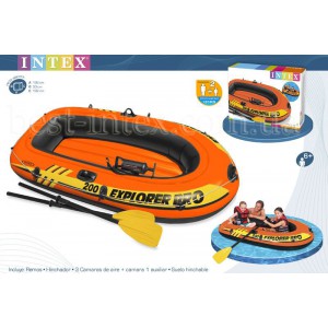 Intex 58357 (196х102х33 см.) + Весла, насос. Надувная лодка Explorer 200 Pro