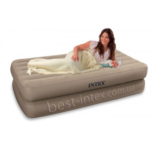 Intex 66708 (99х191х48 см.) + 220V. Надувная односпальная диван-кровать Twin Rising Comfort Airbed