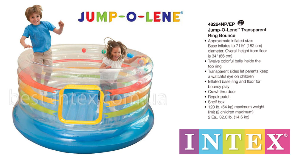 Детский надувной игровой центр-батут Intex 48264 Jump-O-Lene