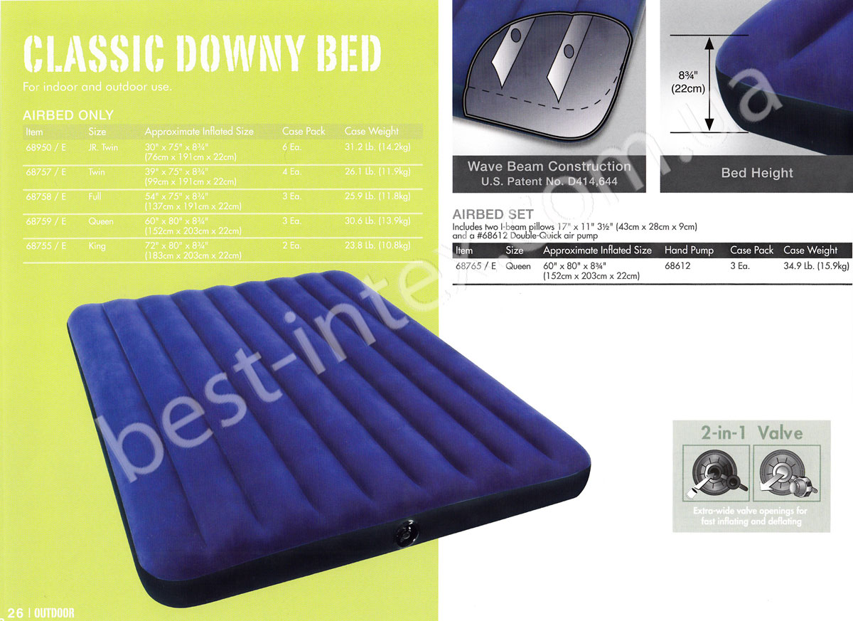 Характеристики надувных кроватей Сamping Classic Bed