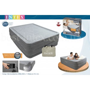 Надувная двуспальная кровать Intex 64418 (152-203-56 см.) + встроенный электронасос 220W