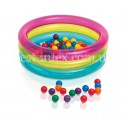 Intex 48474  (86х25 см.) Надувной детский бассейн Радуга + 50 шариков диаметром 6,5 см