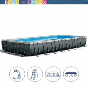 Intex 26374/54990/28372 (975 x 488 x 132 см.) Каркасный бассейн Ultra Frame Rectangular Pool
