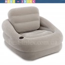 Intex 68587 (97x107x71 см.) серое Надувное кресло с подушкой