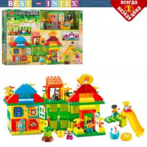 Конструктор 55008 дом с игровой площадкой (175 деталей) LIVE ZONE (аналог LEGO Duplo)