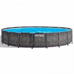 Круглый каркасный бассейн Intex 26744 (549-122 см) GreyWood Prism Frame Pool