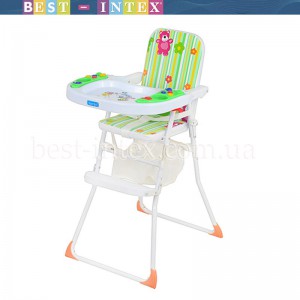 Детский стульчик для кормления Bambi M 0405-1 зеленый (музыкальный)